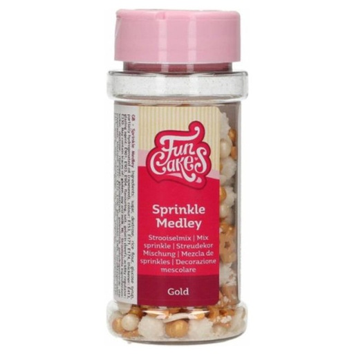 [F51120] Decoración comestible sprinkle medley oro 50g FUNCAKES