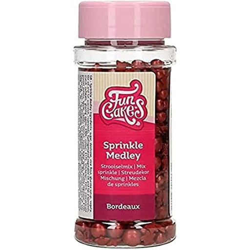 [F54185] Decoración comestible sprinkle medley burdeos 60g FUNCAKES