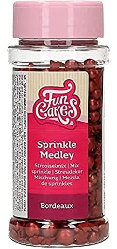 [F54185] Decoración comestible sprinkle medley burdeos 60g FUNCAKES