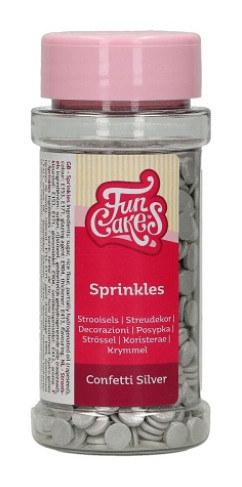[F52555] Confetti plateado 60gr FUNCAKES