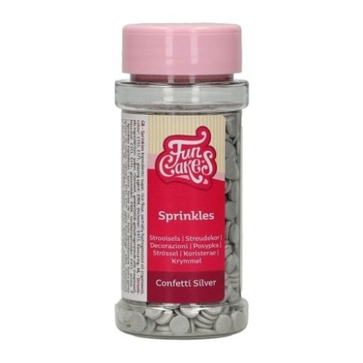 [F52555] Confetti plateado 60gr FUNCAKES