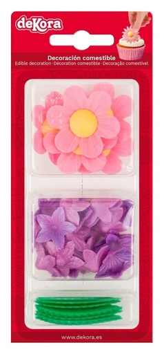[166020] Flores y hojas de oblea DEKORA
