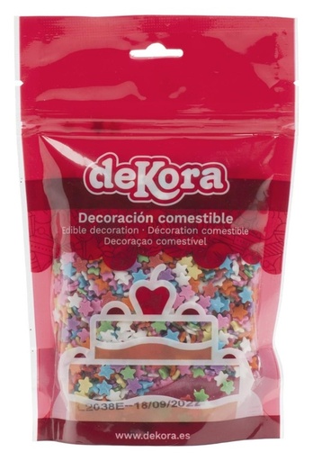 [434007] Estrellas colores de azucar 100g DEKORA