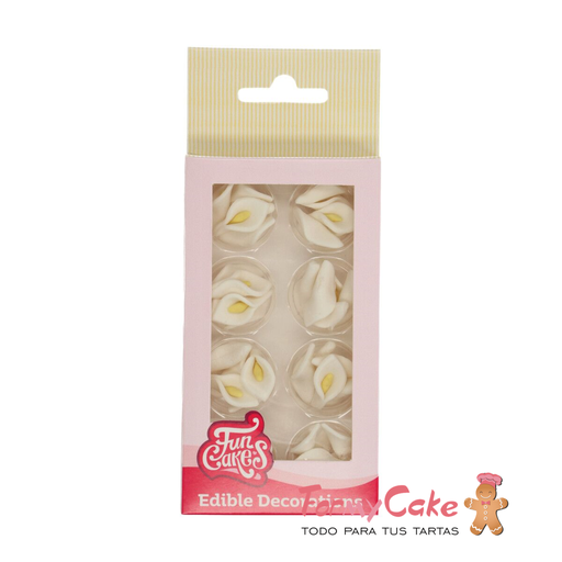 [F50605] Set decoraciones de azúcar callas blancas, 24ud. FUNCAKES