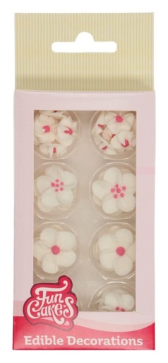 [F50585] Set decoraciones de azúcar flores blancas FUNCAKES