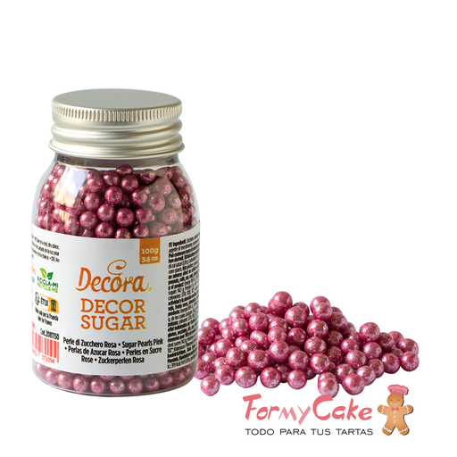 [2081159] Perlas de azucar rosa metalizado 100gr DECORA