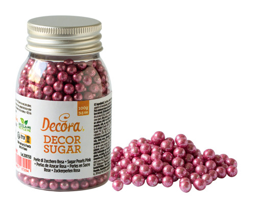 [2081159] Perlas de azucar rosa metalizado 100gr DECORA