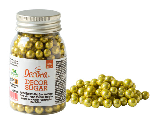 [2081152] Perlas de azucar maxi doradas metalizadas 100gr DECORA