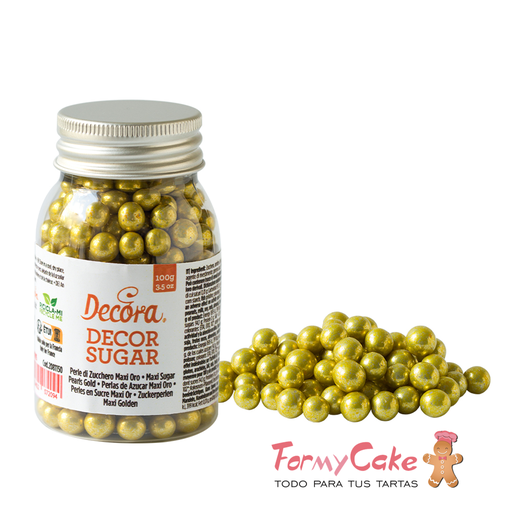 [2081152] Perlas de azucar maxi doradas metalizadas 100gr DECORA