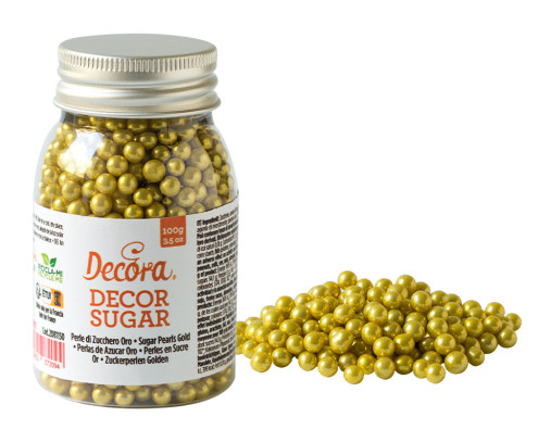 [2081151] Perlas de azucar doradas metalizadas 100gr DECORA