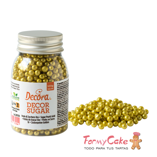 [2081151] Perlas de azucar doradas metalizadas 100gr DECORA