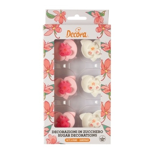 [0500525] Orquideas comestibles blancas y rosas 6ud DECORA