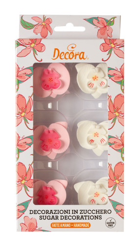 [0500525] Orquideas comestibles blancas y rosas 6ud DECORA