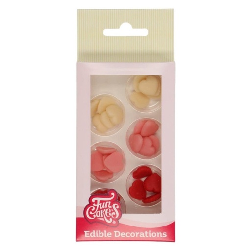 [F50420] Decoraciones de mazapán corazones 30ud. FUNCAKES