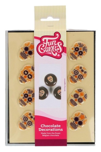 [F50620] Decoraciones chocolate día de los muertos 12ud FUNCAKES