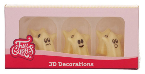 [F50615] Decoraciones chocolate fantasmas 3d 6ud FUNCAKES
