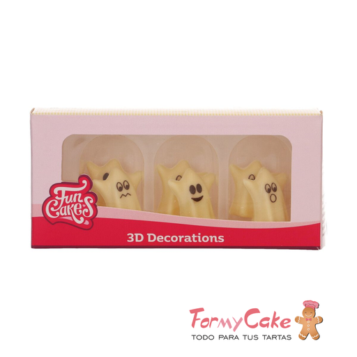 [F50615] Decoraciones chocolate fantasmas 3d 6ud FUNCAKES