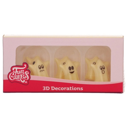 [F50615] Decoraciones chocolate fantasmas 3d 6ud FUNCAKES