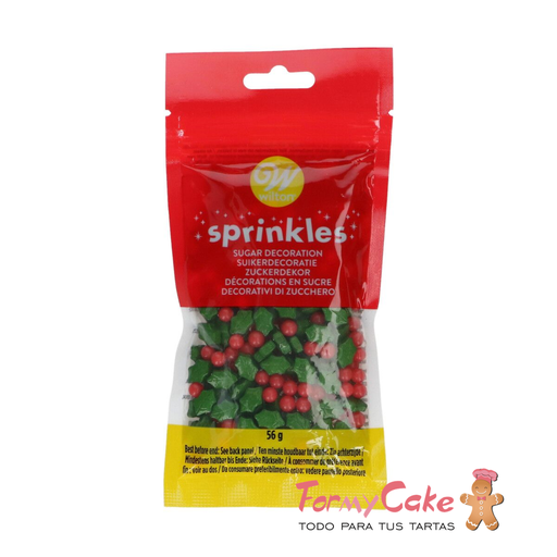 [129001756] Hojas de acebo de azucar 56gr WILTON