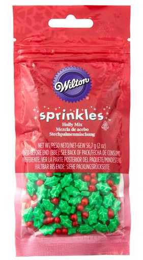 [129001756] Sprinkles de hojas de acebo de azucar 56gr WILTON