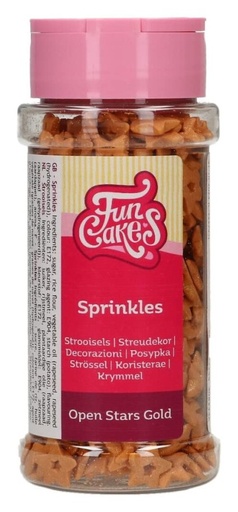 [F52255] Estrellas abiertas dorado oscuro 50gr FUNCAKES