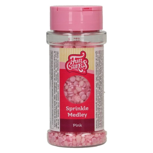 [F53305] Decoración comestible sprinkle medley rosa 70g FUNCAKES