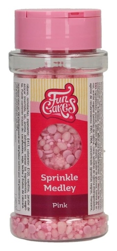 [F53305] Decoración comestible sprinkle medley rosa 70g FUNCAKES