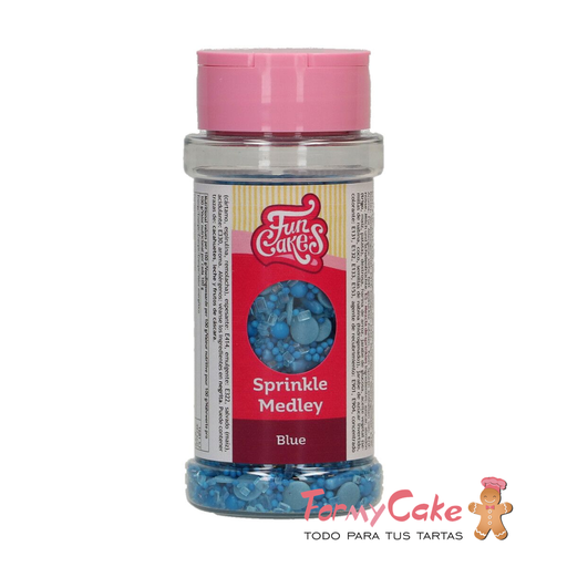 [F53295] Decoración comestible sprinkle medley azul 70g FUNCAKES