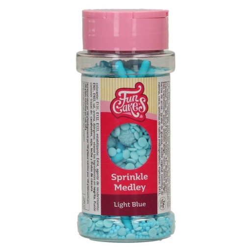 [F53290] Decoración comestible sprinkle medley azul claro 70g FUNCAKES
