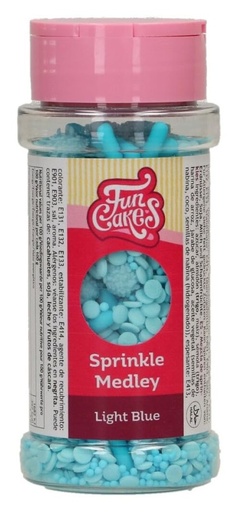 [F53290] Decoración comestible sprinkle medley azul claro 70g FUNCAKES