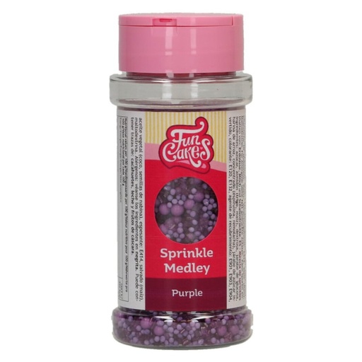 [F53300] Decoración comestible sprinkle medley morado 70g FUNCAKES