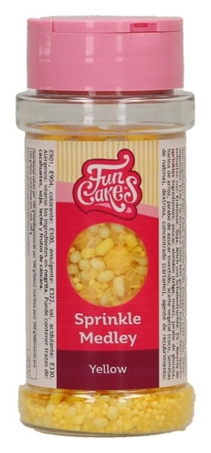 [F53285] Decoración comestible sprinkle medley amarillo 70g FUNCAKES