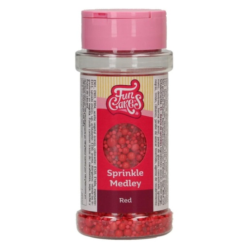 [F53275] Decoración comestible sprinkle medley rojo 70g FUNCAKES