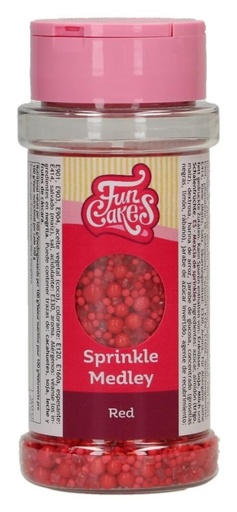 [F53275] Decoración comestible sprinkle medley rojo 70g FUNCAKES