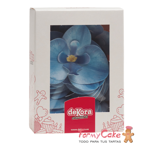 [126151] Orquideas de oblea color azul 10uds DEKORA