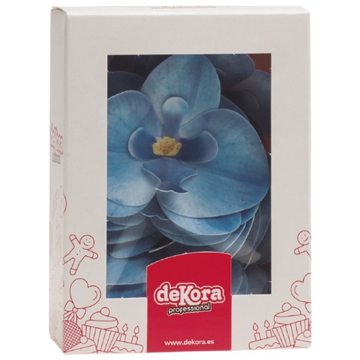 [126151] Orquideas de oblea color azul 10uds DEKORA