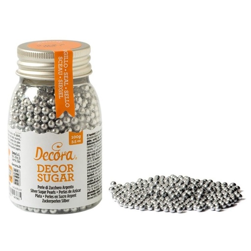[2081107] Perlas de azucar plateadas metalizadas 100gr DECORA