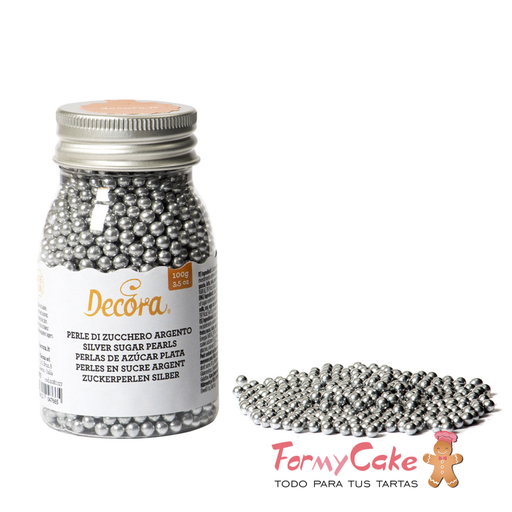 [2081107] Perlas de azucar plateadas metalizadas 100gr DECORA