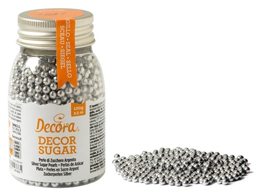 [2081107] Perlas de azucar plateadas metalizadas 100gr DECORA