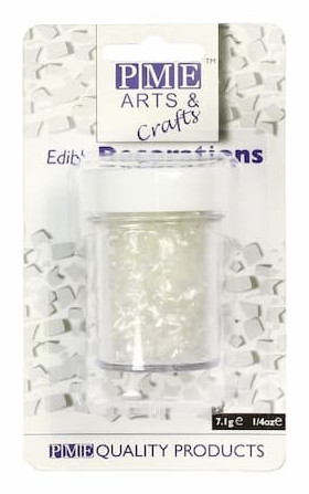 [GF147] Copos comestibles de purpurina blanca 7gr PME