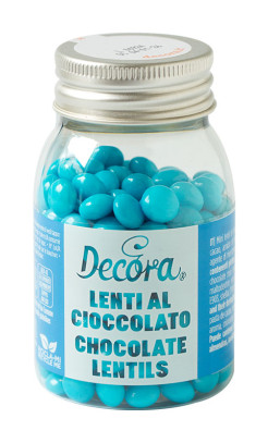 [2081196] Mini perlas de chocolate con leche - azul cielo - 80gr DECORA