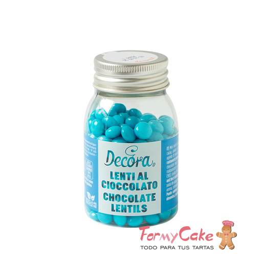 [2081196] Mini perlas de chocolate con leche - azul cielo - 80gr DECORA