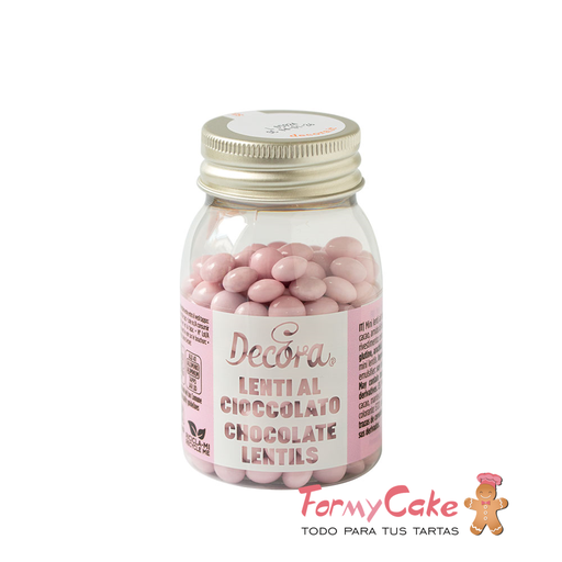 [2081193] Mini perlas de chocolate con leche - rosas - 80gr DECORA