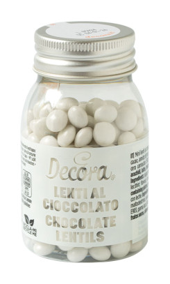[2081185] Mini perlas de chocolate con leche - blancas - 80gr DECORA