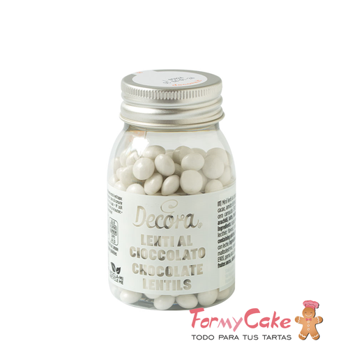 [2081185] Mini perlas de chocolate con leche - blancas - 80gr DECORA