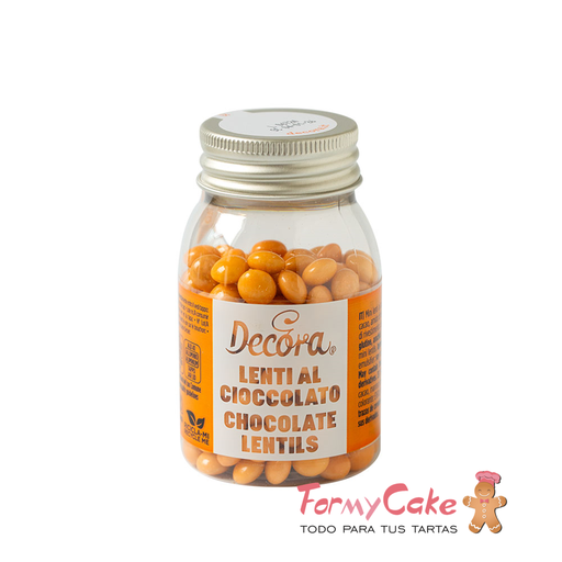 [2081187] Mini perlas de chocolate con leche - naranjas - 80gr DECORA
