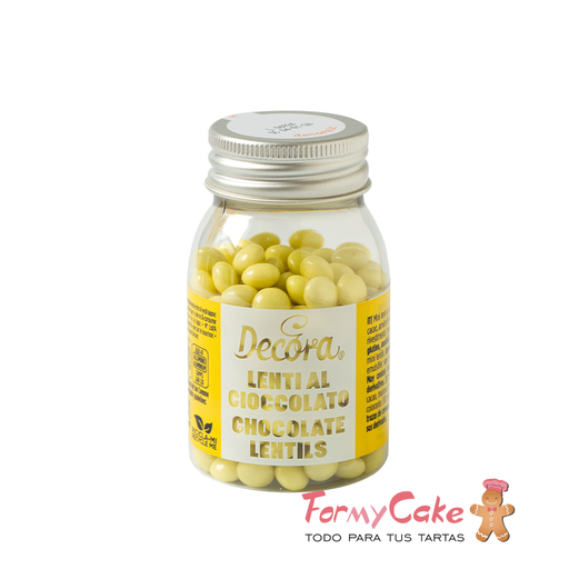 [2081186] Mini perlas de chocolate con leche - amarillas - 80gr DECORA