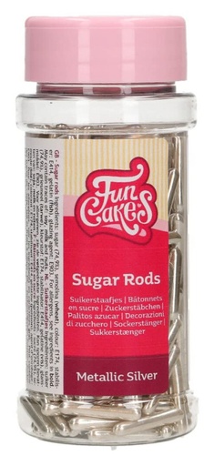 [F52585] Palitos de azucar xl plata metalizada 70gr FUNCAKES