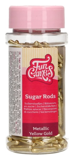 [F52595] Palitos de azucar xl amarillo dorado metalizada 70gr FUNCAKES
