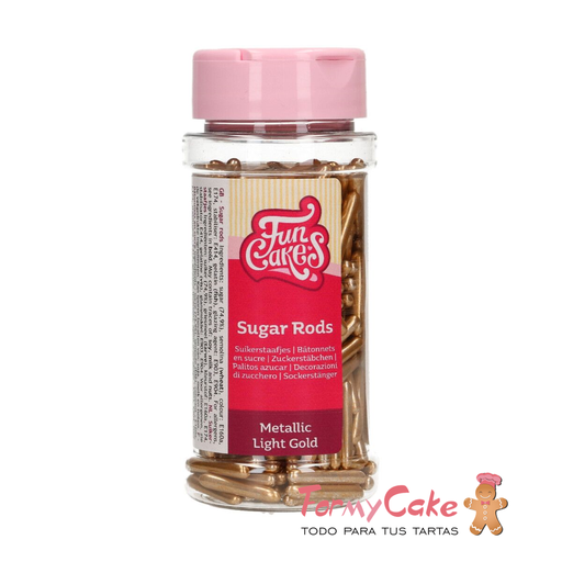 [F52600] Palitos de azucar xl dorado metalizada 70gr FUNCAKES